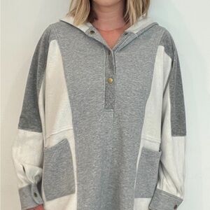 Gray and White Women's Hoodie